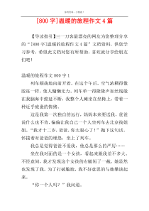 [800字]温暖的旅程作文4篇