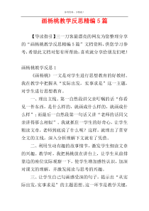 画杨桃教学反思精编5篇