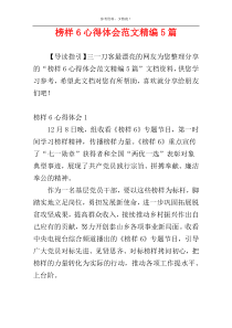 榜样6心得体会范文精编5篇