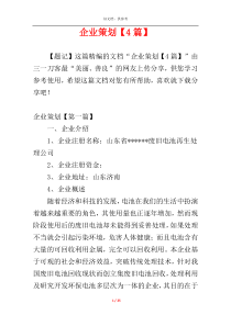 企业策划【4篇】