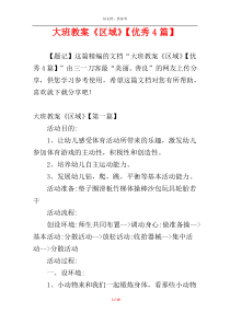 大班教案《区域》【优秀4篇】