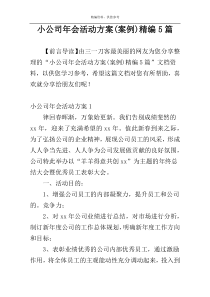 小公司年会活动方案(案例)精编5篇