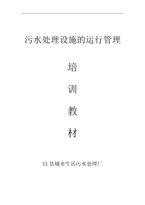 污水处理设施的运行管理培训教案