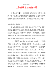 工作业绩总结精编5篇