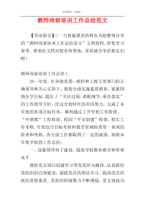教师岗前培训工作总结范文
