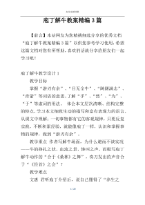 庖丁解牛教案精编3篇