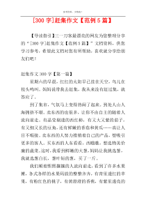 [300字]赶集作文【范例5篇】