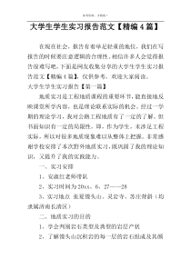 大学生学生实习报告范文【精编4篇】