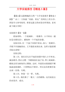 大学实验报告【精选5篇】