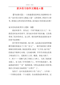 家乡的习俗作文精选4篇