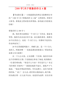 [300字]关于想象的作文4篇