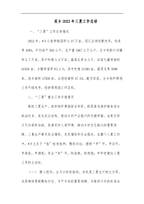某乡2022年三夏工作总结