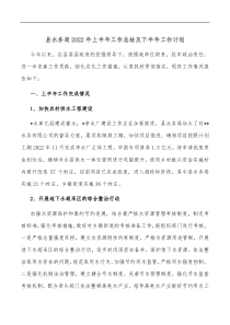 县水务局2022年上半年工作总结及下半年工作计划