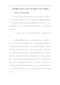 县供销社2022年上半年工作总结及下半年工作重点