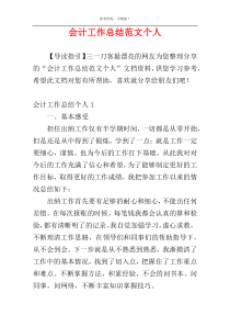 会计工作总结范文个人