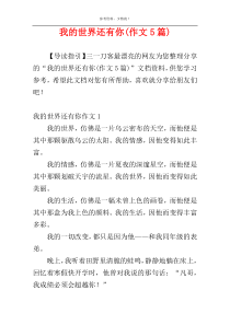 我的世界还有你(作文5篇)