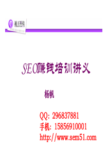 王通SEO赚钱培训教程—杨帆
