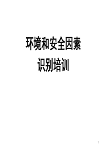 环境、安全因素识别培训