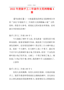 2022年度做手工二年级作文范例精编4篇