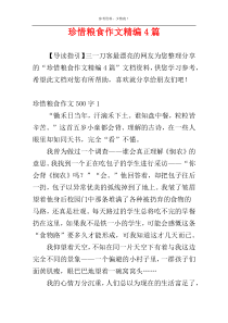 珍惜粮食作文精编4篇