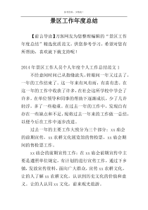 景区工作年度总结