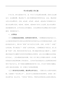 市乡村治理工作汇报