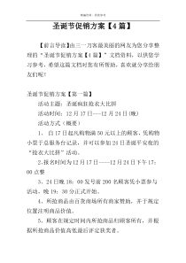 圣诞节促销方案【4篇】