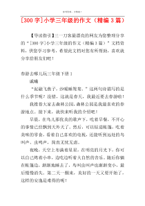 [300字]小学三年级的作文（精编3篇）