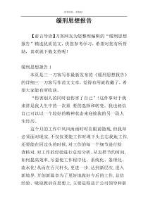 缓刑思想报告