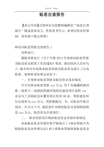 贴息自查报告