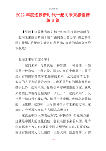 2022年度逐梦新时代一起向未来感悟精编3篇