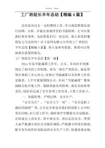 工厂班组长半年总结【精编4篇】