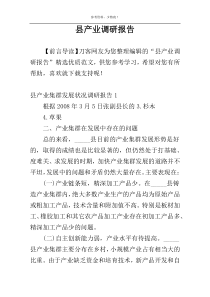 县产业调研报告