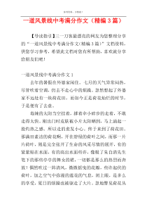 一道风景线中考满分作文（精编3篇）