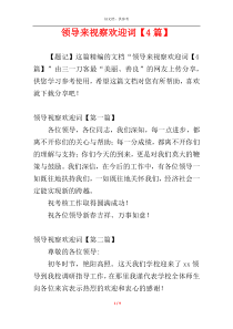 领导来视察欢迎词【4篇】
