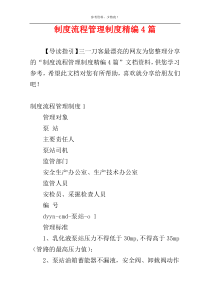 制度流程管理制度精编4篇