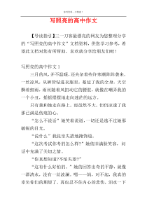 写照亮的高中作文