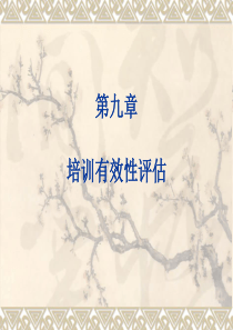 第九章培训有效性评估
