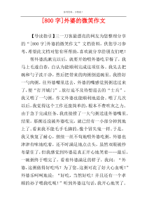 [800字]外婆的微笑作文
