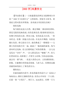 [800字]风景作文