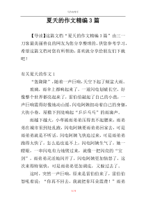 夏天的作文精编3篇