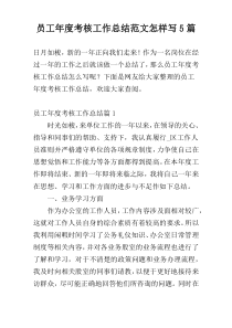 员工年度考核工作总结范文怎样写5篇