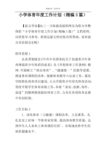小学体育年度工作计划（精编3篇）