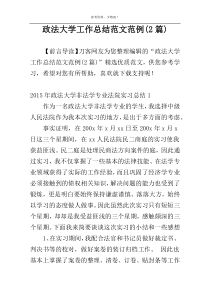 政法大学工作总结范文范例(2篇)
