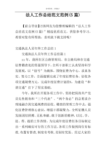法人工作总结范文范例(5篇)