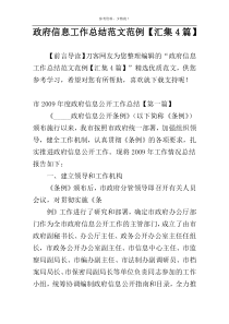 政府信息工作总结范文范例【汇集4篇】