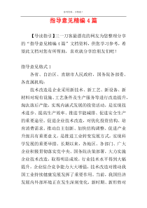 指导意见精编4篇