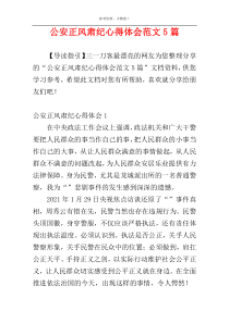 公安正风肃纪心得体会范文5篇
