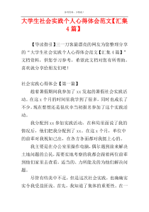 大学生社会实践个人心得体会范文【汇集4篇】