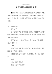 员工福利方案实用4篇